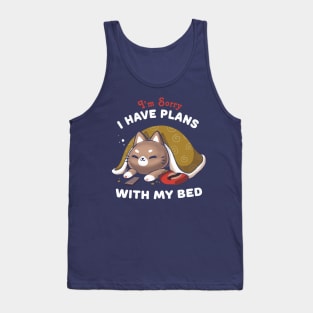 I have plans - Lazy Funny Cat - Social Distancing Tank Top